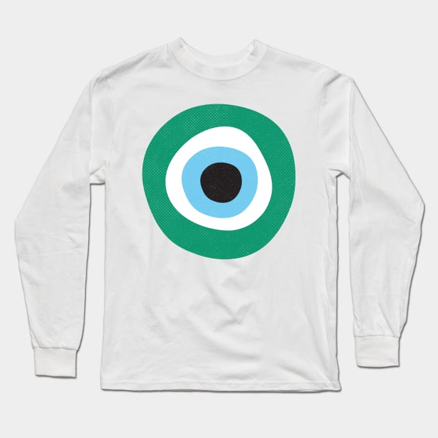 Evil Eye Emerald Green Long Sleeve T-Shirt by Inogitna Designs